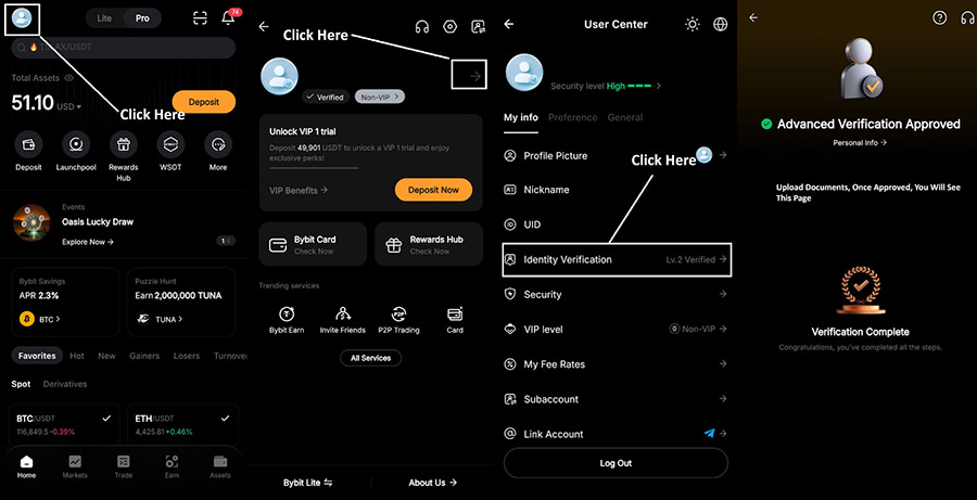 Bybit 注册KYC验证